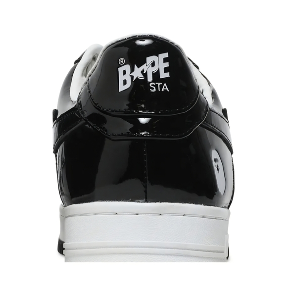 Bathing Ape Bape StaPatent Leather Black White 10.5 2021 Bapesta 'Black' (EUC) - Picture 6 of 12